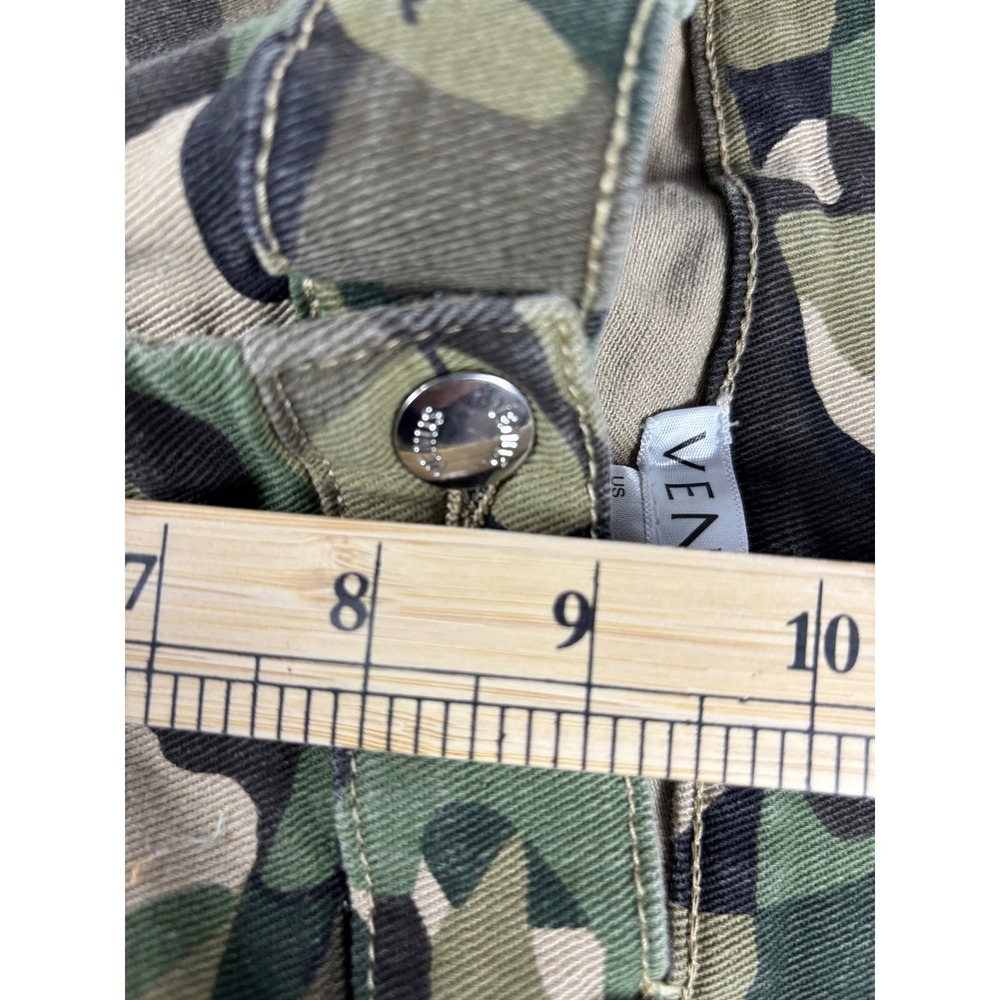 Venus Green Camo Cropped Stretch Cotton Blend Denim 10 Grunge Streetwear - Picture 8 of 9